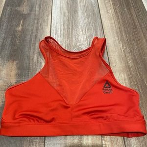 Reebok high neck red sports bra